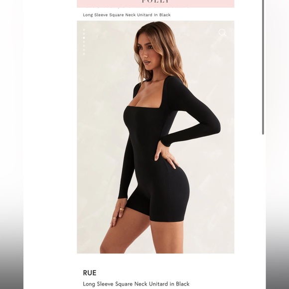 Oh Polly Pants & Jumpsuits Oh Polly Rue Square Neck Long Sleeve Unitard Poshmark